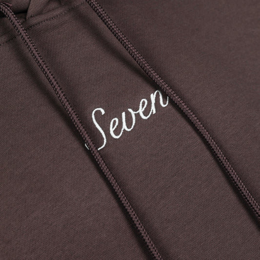 Seven Embroid Hoodie - Chocolate