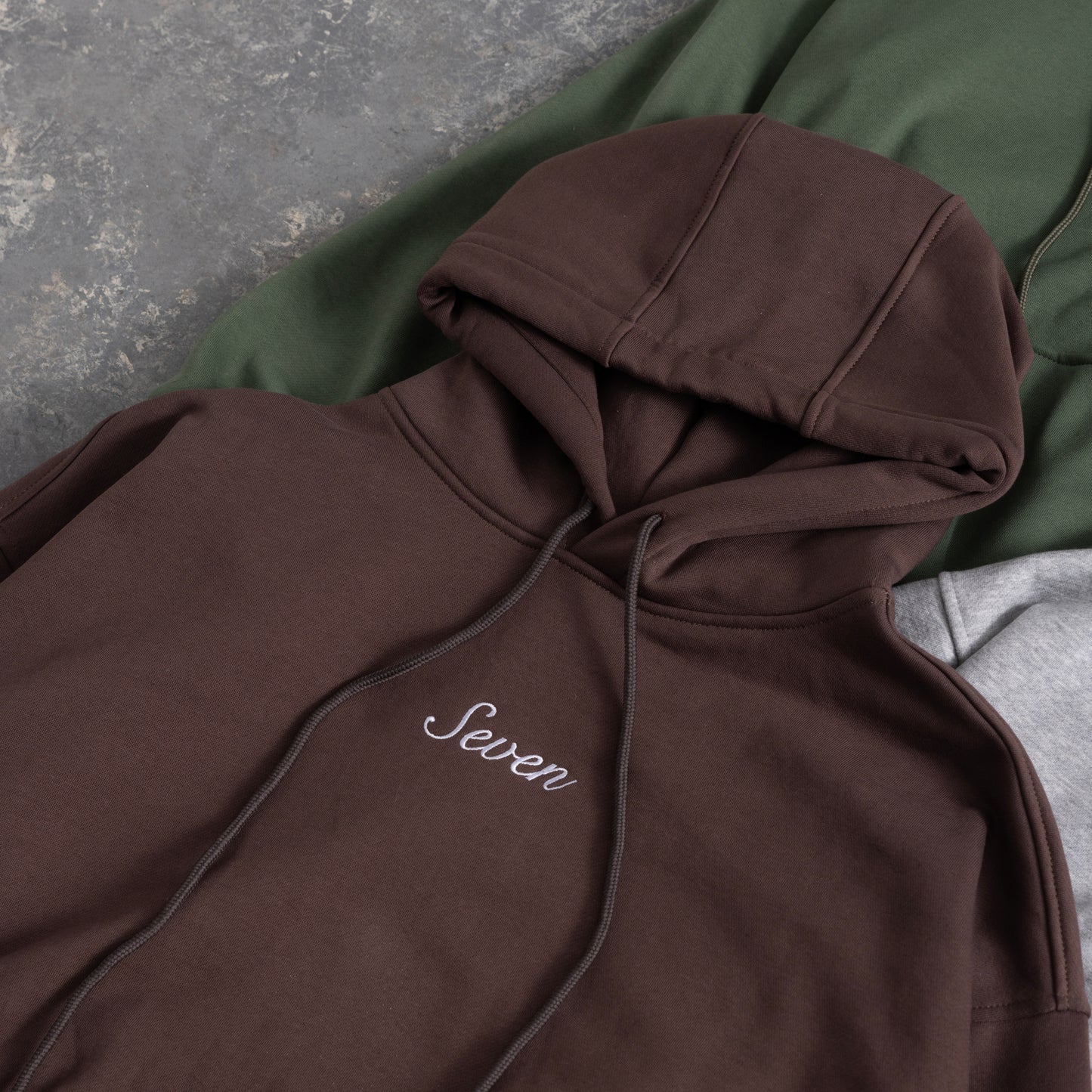 Seven Embroid Hoodie - Chocolate