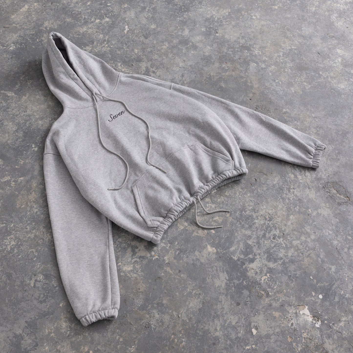 Seven Embroid Hoodie - Concrete Cloud