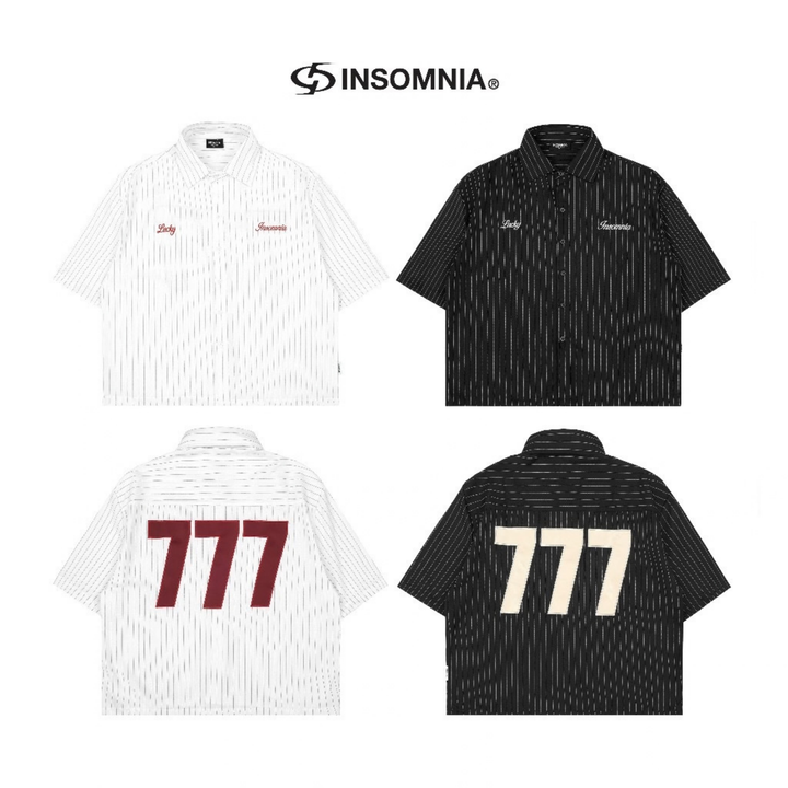 Translation missing: en.Insomnia Club - Lucky 777 Boxy Shirt (Black / White)