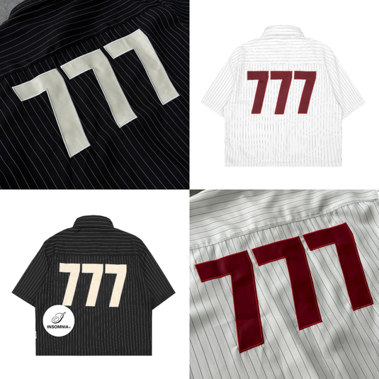 Translation missing: en.Insomnia Club - Lucky 777 Boxy Shirt (Black / White)