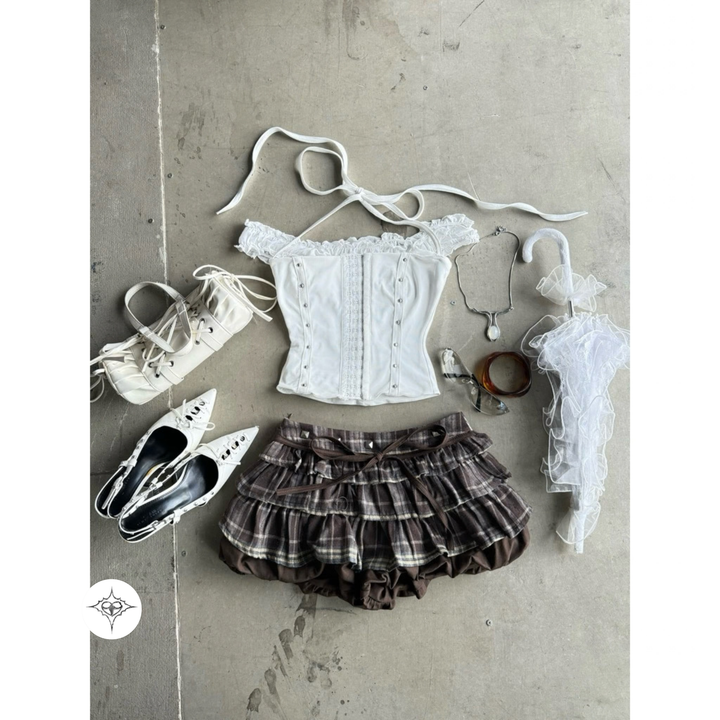 Translation missing: en.ASTERACEAE - Rebel Plaid Mini Skirt
