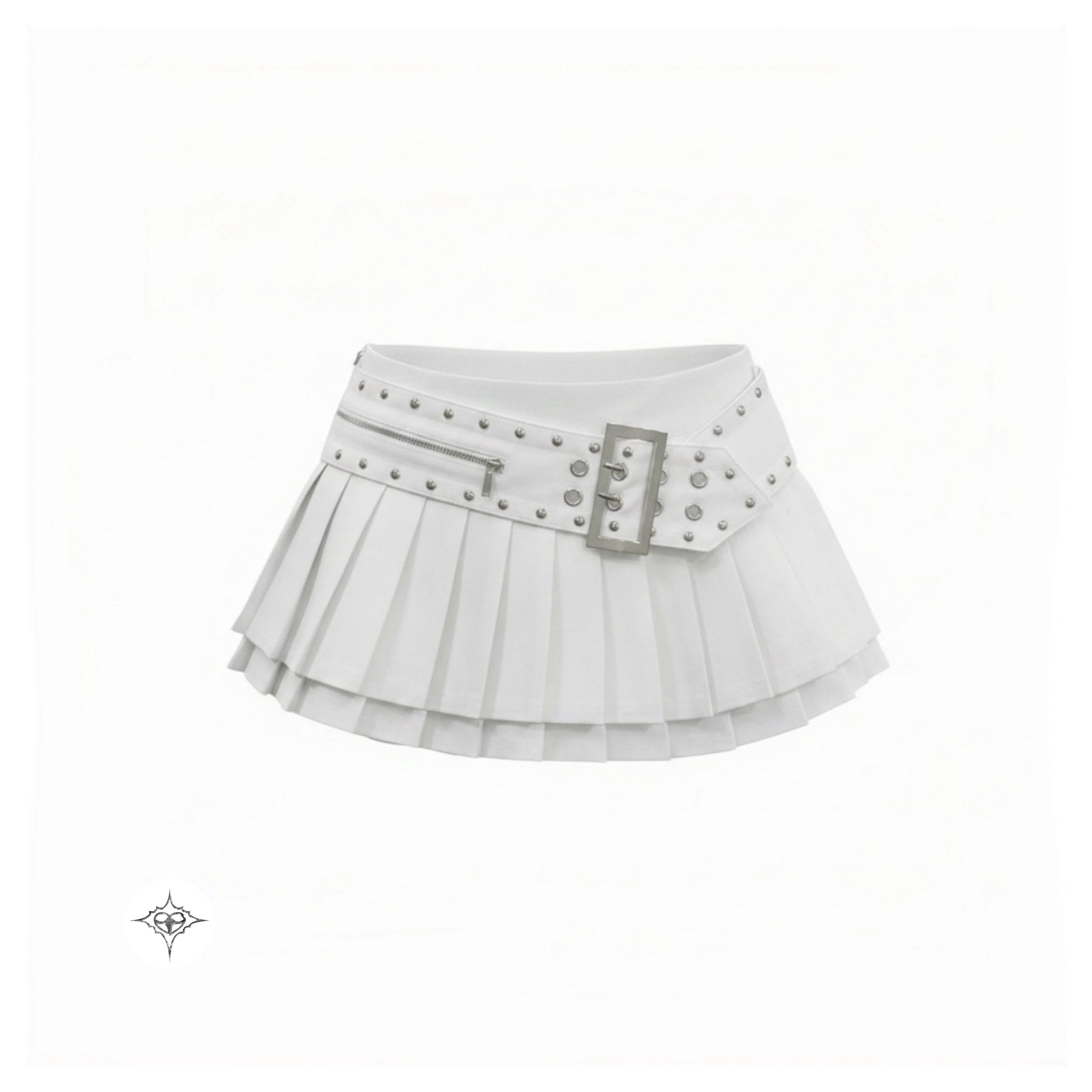 Translation missing: en.ASTERACEAE - Rebel Pleated Mini Skirt (White)