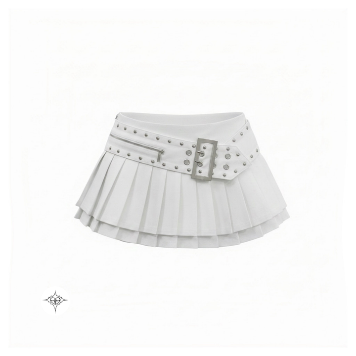 Translation missing: en.ASTERACEAE - Rebel Pleated Mini Skirt (White)