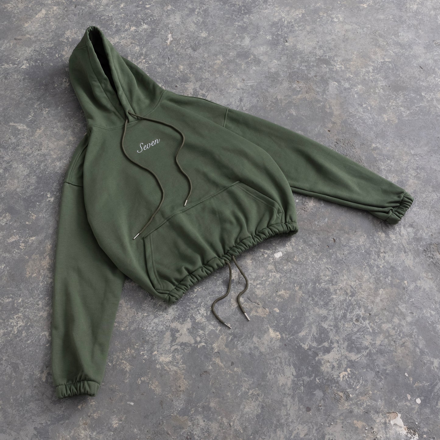Seven Embroid Hoodie - Hunter Green