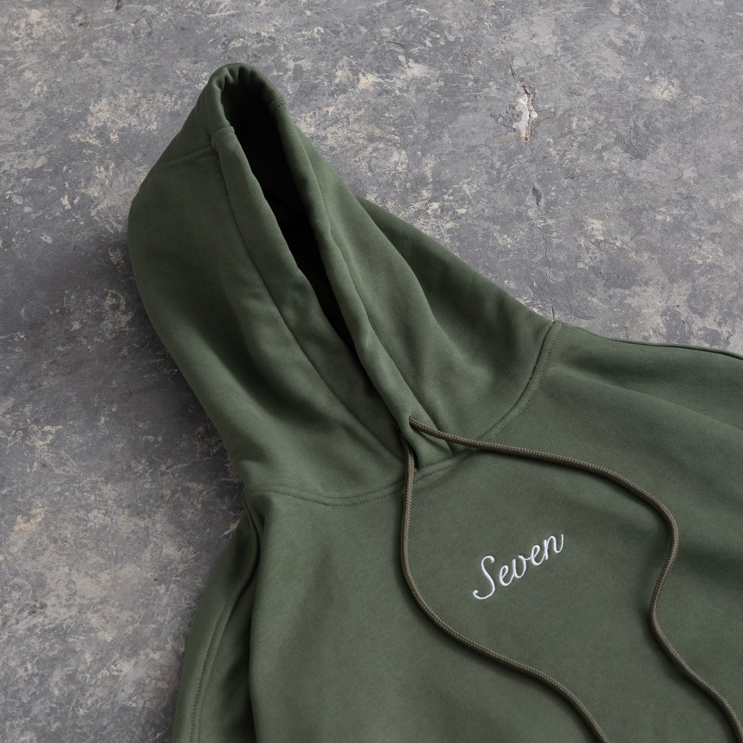 Seven Embroid Hoodie - Hunter Green