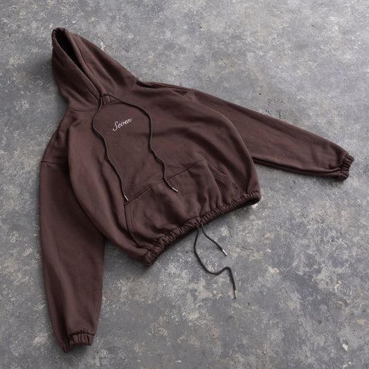 Seven Embroid Hoodie - Chocolate