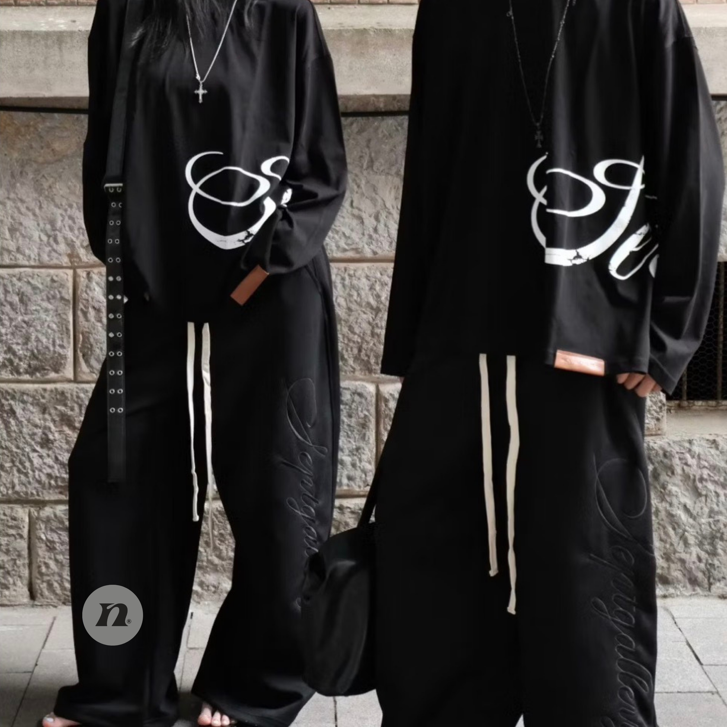 Translation missing: en.NEWSEVEN - Septgallery Long-sleeve Tops (Black)