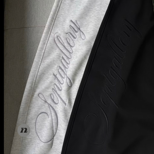 Translation missing: en.NEWSEVEN - Septgallery Embroid Pants (Light Grey)