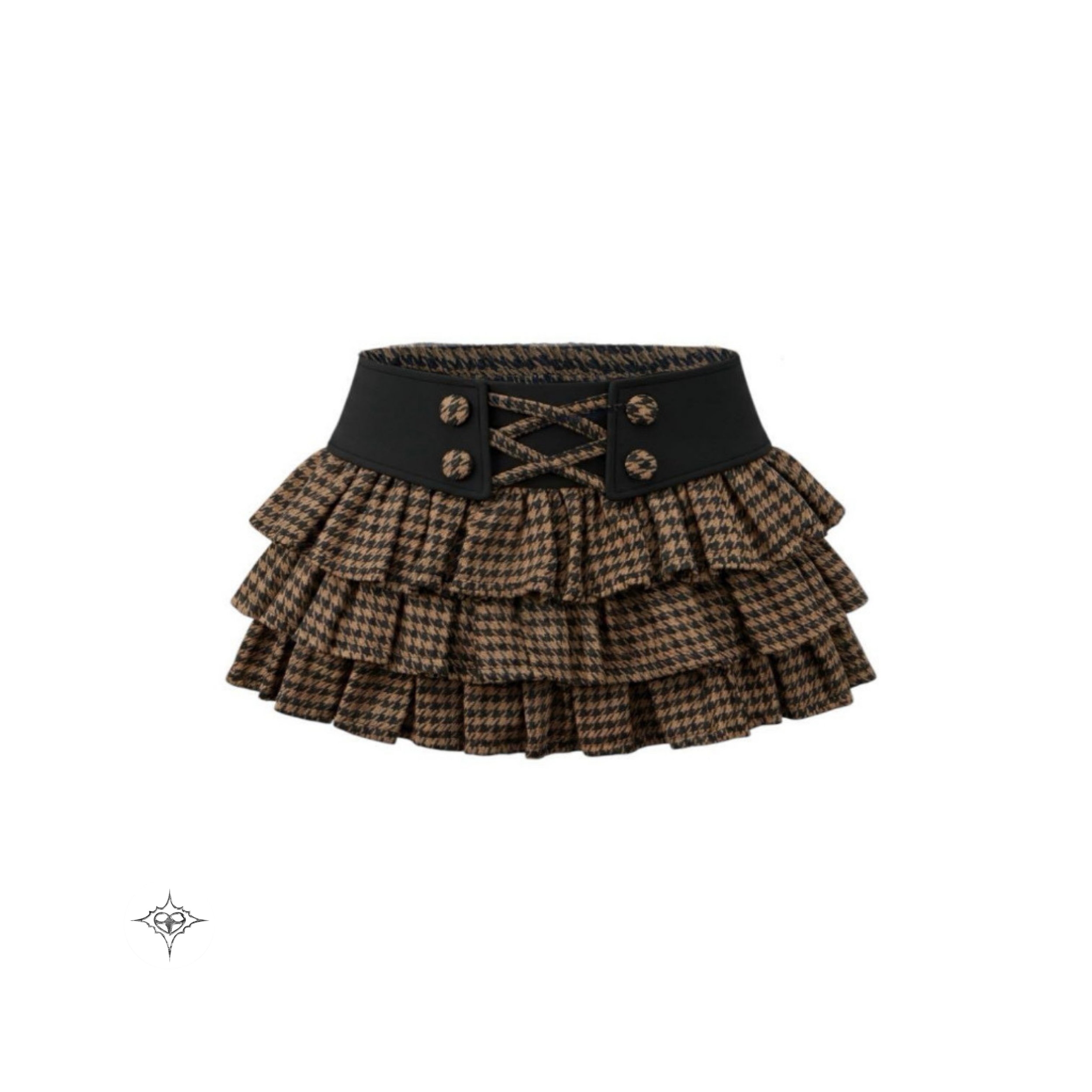 Translation missing: en.ASTERACEAE - Rebel Ruffle Mini Skirt (Brown Plaid)