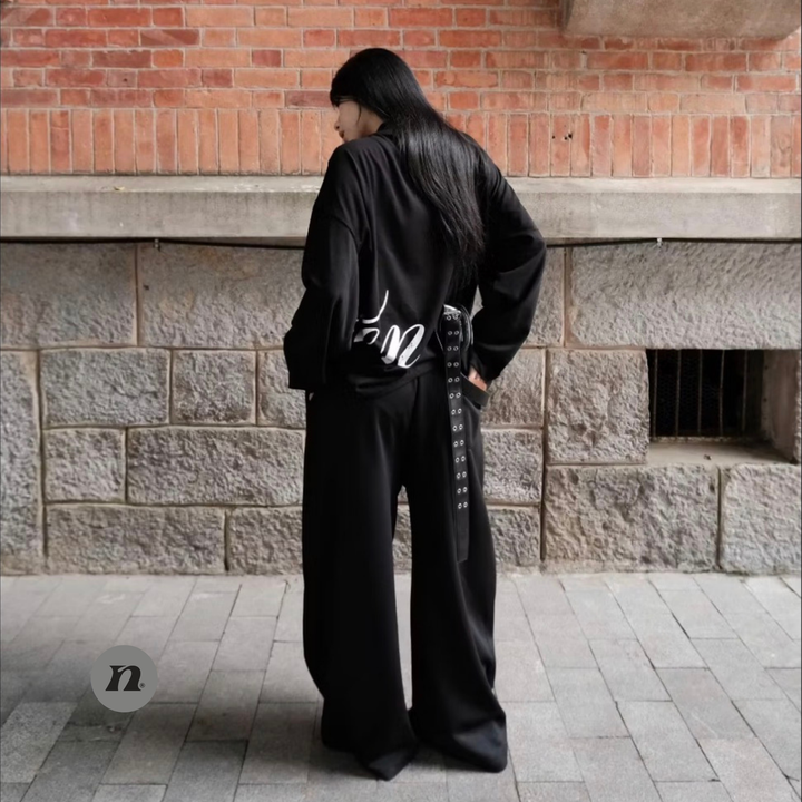 Translation missing: en.NEWSEVEN - Septgallery Embroid Pants (Black)