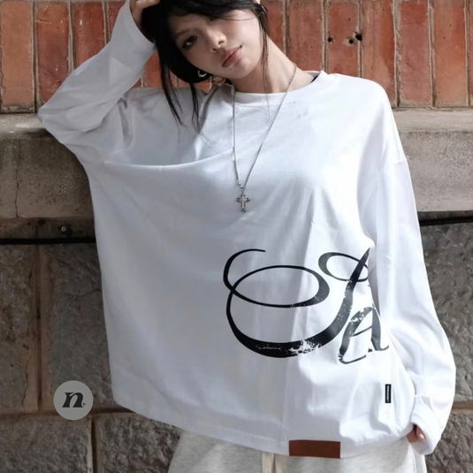 Translation missing: en.NEWSEVEN - Septgallery Long-sleeve Tops (White)