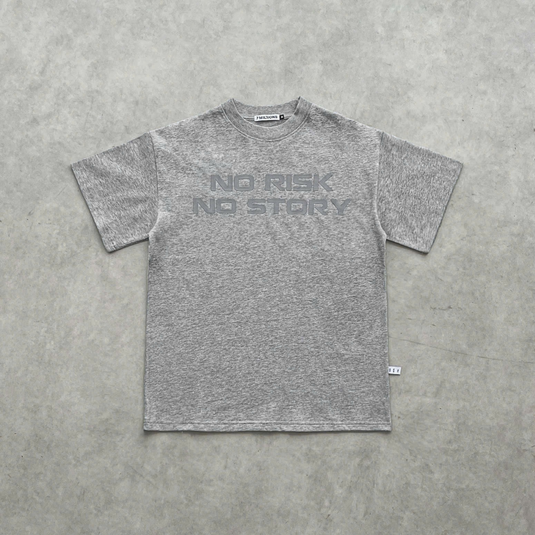 Translation missing: en.7M "NO RISK, NO STORY" Tee - Grey