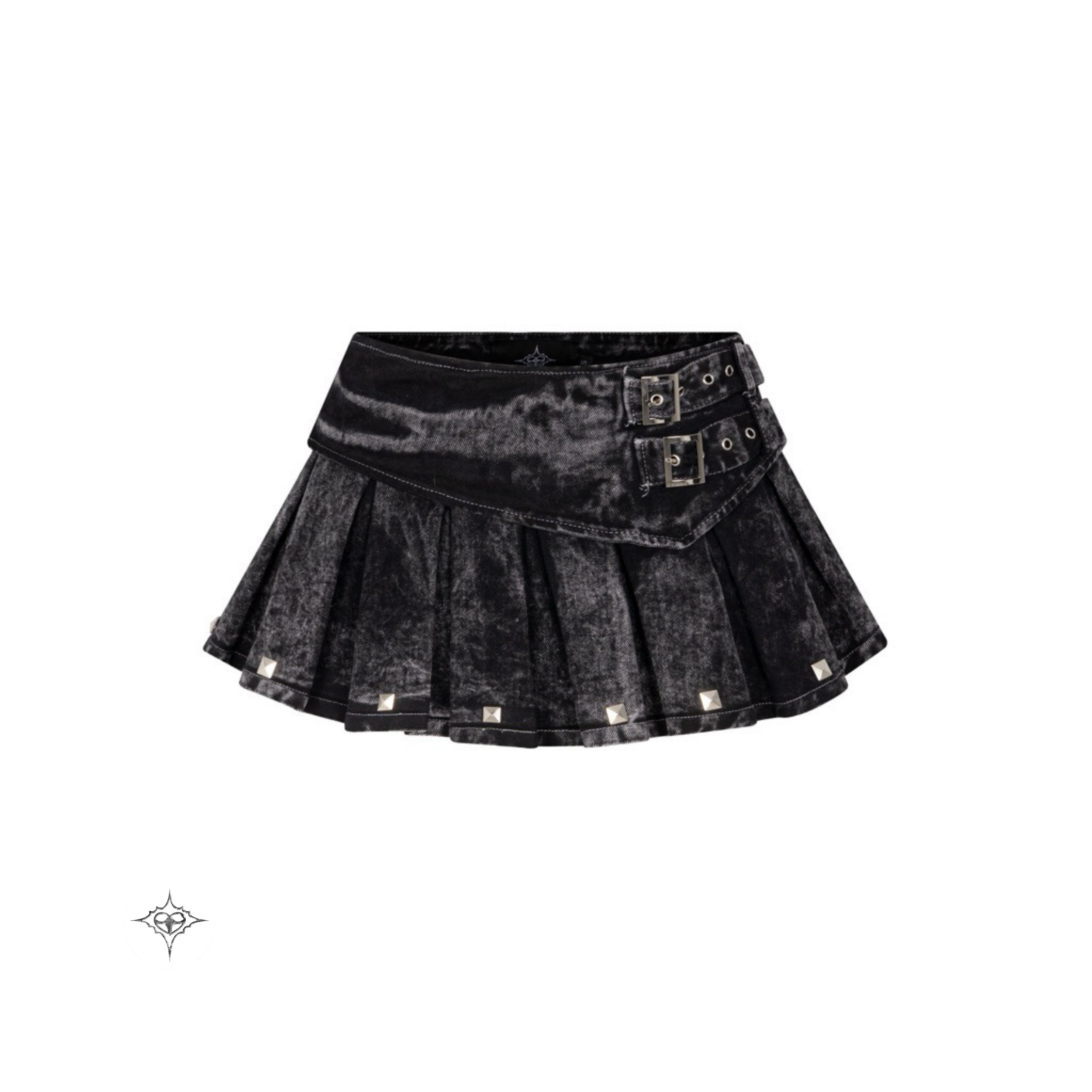 Translation missing: en.ASTERACEAE - Rebel Buckle Pleated Skirt (Washed Black)