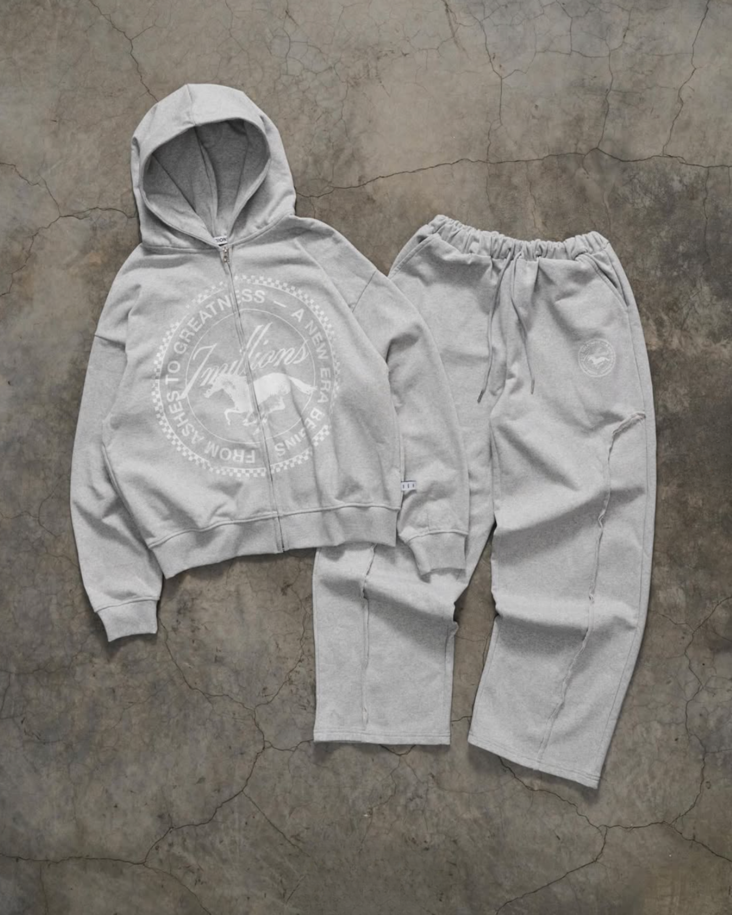 Reborn Hoodie Zip - Grey