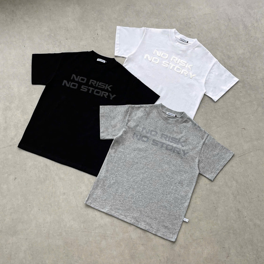 Translation missing: en.7M "NO RISK, NO STORY" Tee - White