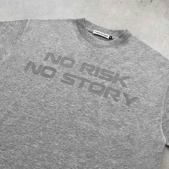 Translation missing: en.7M "NO RISK, NO STORY" Tee - Grey