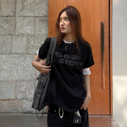 Translation missing: en.7M "NO RISK, NO STORY" Tee - Black