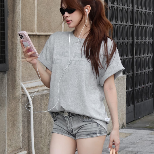 Translation missing: en.7M "NO RISK, NO STORY" Tee - Grey
