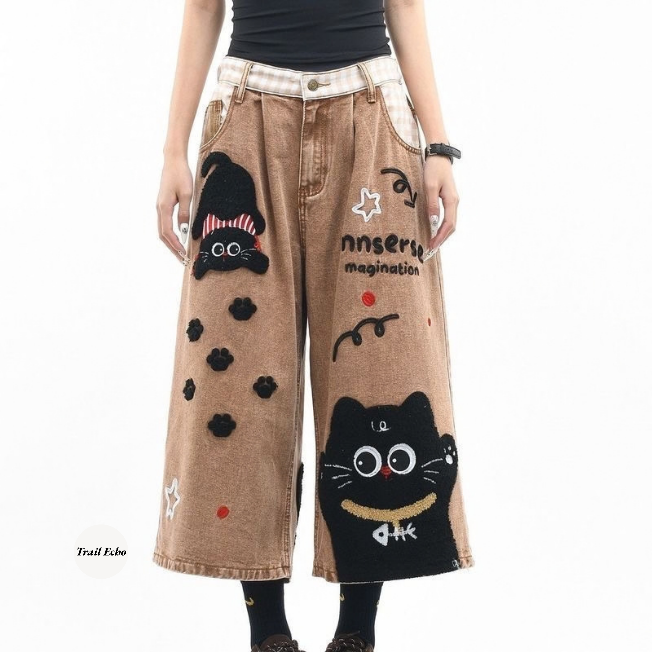 Translation missing: en.Trail Echo - Lucky Cat Baggy Jeans (Vintage Brown)