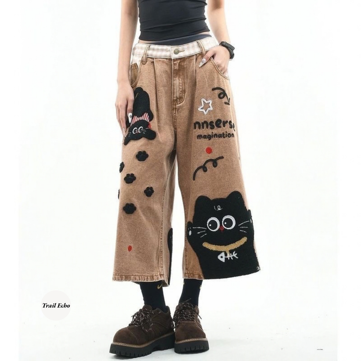 Translation missing: en.Trail Echo - Lucky Cat Baggy Jeans (Vintage Brown)