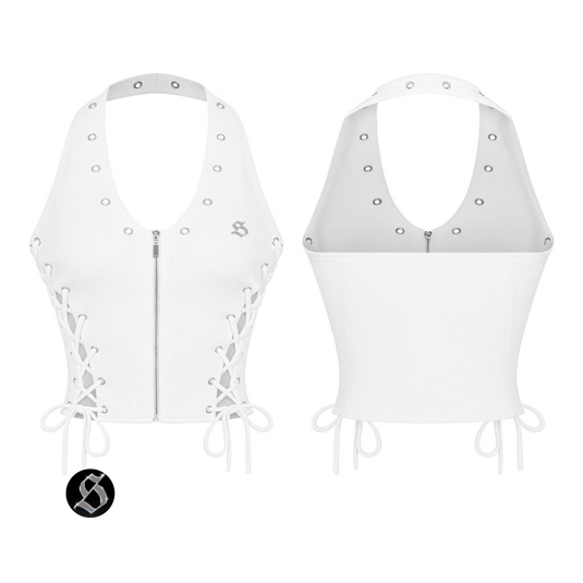 Translation missing: en.SISTERS - Rebel Lace-Up Top (White)