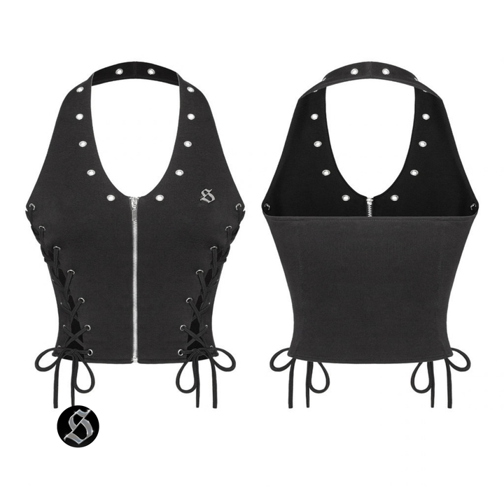 Translation missing: en.SISTERS - Rebel Lace-Up Top (Black)