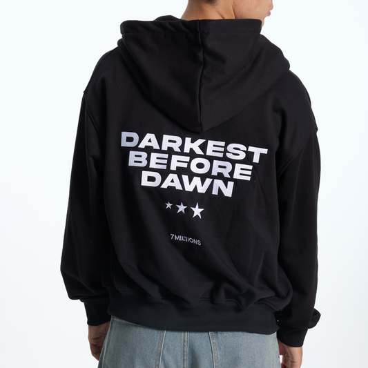 Hoodie Zip - Darkest Before Dawn - Black