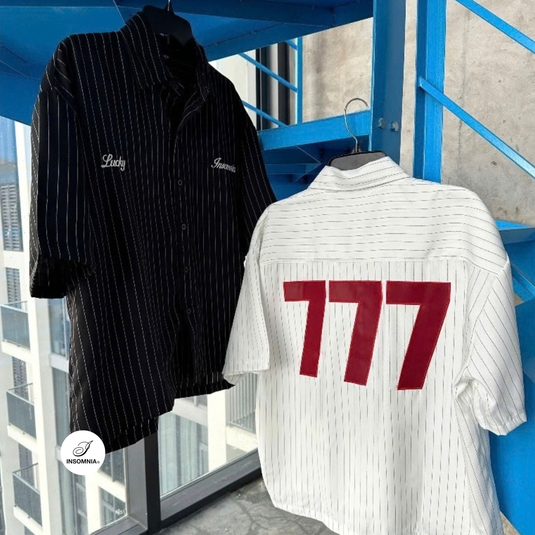 Translation missing: en.Insomnia Club - Lucky 777 Boxy Shirt (Black / White)