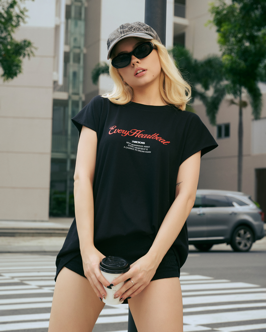 Everyday Heartbeat Tank Top -  Black