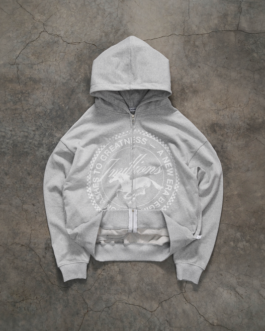 Reborn Hoodie Zip - Grey